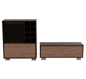 Bar + mesa de centro Fraktal habano/miel TuHome