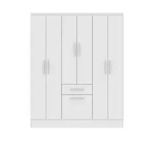 Clóset 6 puertas 1 cajón 1 zapatero blanco 177x138x40 cm