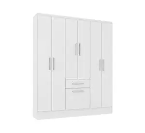 Clóset 6 puertas 1 cajón 1 zapatero blanco 177x138x40 cm