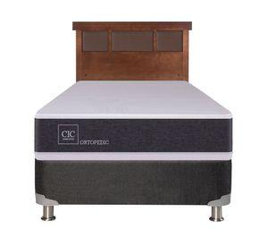 Box spring New Ortopedic 1 plaza + respaldo Dublin caramel Cic