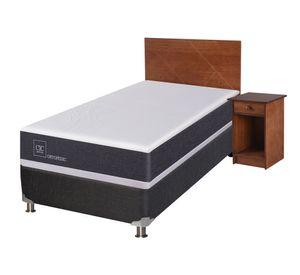 Box spring New Ortopedic 1 plaza + respaldo + velador Villarrica Cic