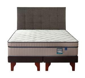 Cama europea Máximo Cobre 2 plazas box base dividida + respaldo Desing grafito