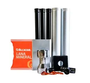 Kit instalación pellet Premium acero inoxidable negro Alcazar