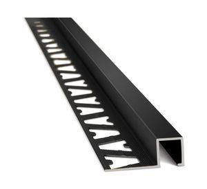 Guardacanto Quad 12x10mmx2.5m negro mate
