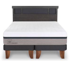 Cama europea King Balance + Respaldo Dublin gris