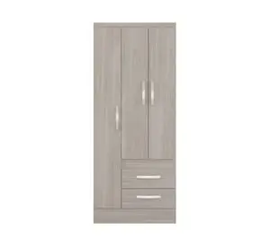 Clóset 3 puertas 2 cajones crema 183x75x45 cm