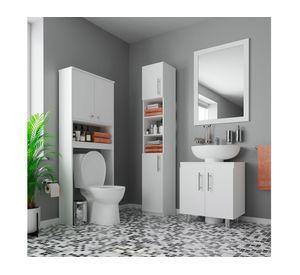 Combo estante 2 puertas + vanitorio + despensero blanco