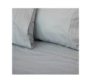 Juego sábanas 2 plazas 144H broderie Amalia gris