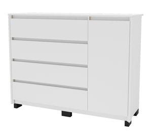Cómoda Coímbra blanco 4 cajones 1 puerta
