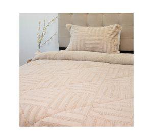 Cubrecama Plush senses beige 1.5 plazas