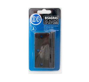 Bisagra acero 3.5x3.5''x2mm negro 3 unidades