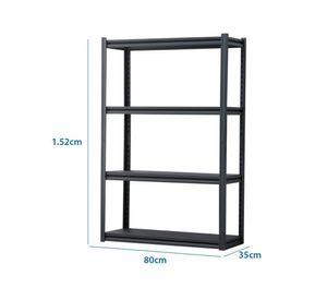 Estante 4 repisas negro 152x80x35 cm