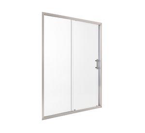 Mampara ajustable frontal 185x140-160 cm terminación cromada