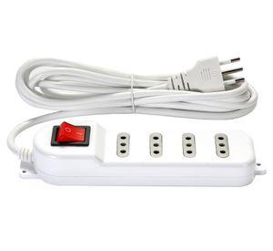Alargador múltiple 4 posiciones 5 m 10A 250V blanco