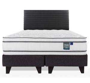 Cama europea Majesty 2 plazas box base dividida + 1 respaldo Modern