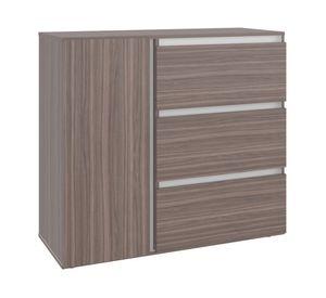 Cómoda Niza avellana/blanco 3 cajones 1 puerta