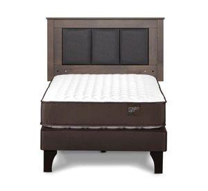 Cama europea Ergo T 1 plaza + respaldo Rachel gris