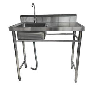 Lavafondos Acero Inox. 100x60x90 cm. Secador derecho