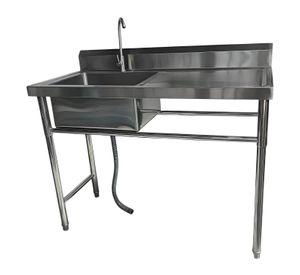 Lavafondos Acero Inox. 120x60x90 cm. Secador derecho