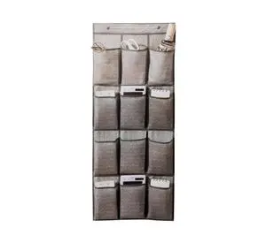 Organizador colgante ropa/zapatero gris oscuro poliéster 12 espacios