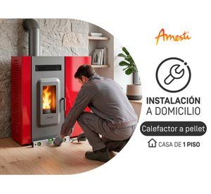 Instalación calefactor pellet Amesti para casa de 1 Piso
