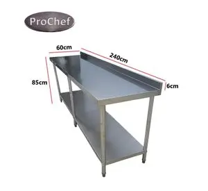 Meson Muro ECO Acero Inoxidable 240x60x85(+5) cm.