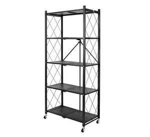 Estante Plegable de Acero con Ruedas. 5 bandejas