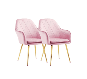 POLTRONAS DIAMANTE LUX TERCIOPELO PATAS DORADAS - 2 UNIDADES