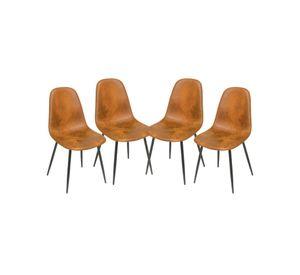Pack 4 Sillas de Comedor Gamuza Black Murcia