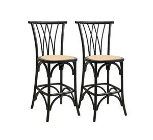 Pack 2 Sillas Altas de Bar con Madera Amelia