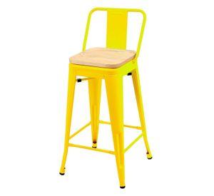 TABURETE O PISO TOLIX CON ASIENTO DE MADERA 66CM