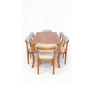 Comedor 8 Sillas Mónaco 100x200 tapiz crudo