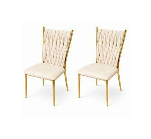 PACK 2 SILLAS DORADAS PARA COMEDOR ARTHUR