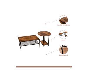 Set de Mesas de Centro Industrial en MDF - Diseño Dúo Modular