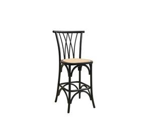 Silla Alta de Bar Amelia de Madera y Rattan