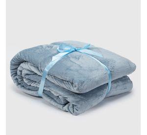 Manta Frazada Sherpa Polar Franela Azul 1,5 Plazas Relan