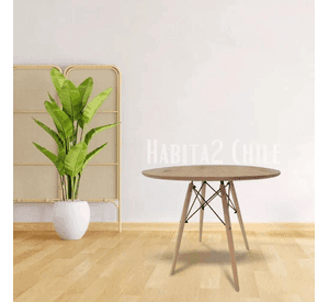 MESA CON PATAS TIPO EAMES 100CM Y CUBIERTA DE MADERA