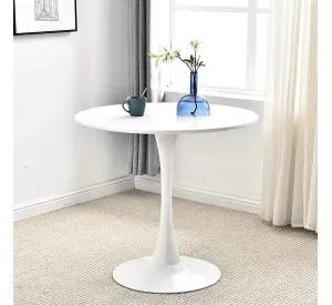 MESA REDONDA MODERNA TULIP 80CM CON BASE METALICA