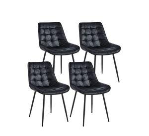 Pack 4 Sillas Cuadro Gamuza Base Negra