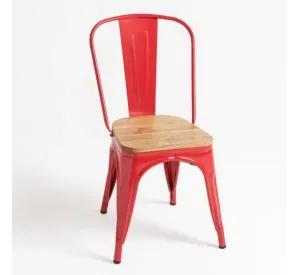 SILLA TOLIX CON ASIENTO DE MADERA ESTRUCTURA METALICA