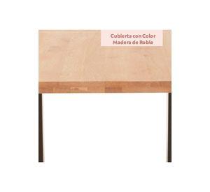 Comedor Estilo Industrial 160x90 Madera Clara + 6 sillas Tolix Negras con asiento de madera Clara