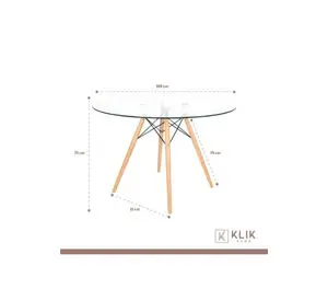 Comedor Mesa Eames 100cm redonda vidrio + 4 Sillas Dining Liana Acolchadas - Blancas