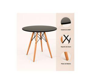 Mesa de Comedor Eames 80cm redonda - Negra