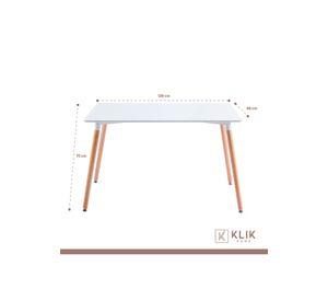 Comedor Rectangular de 120x80 Blanca + 6 Butaca Chandigarh Madera