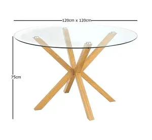MESA NORDIC VIDRIO 120CM REDONDA