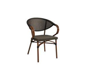 Silla Bistro Parisina Textileno con reposabrazos - Café Oscuro