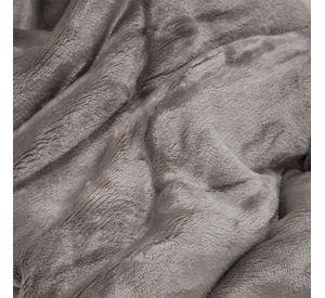 Manta Sherpa Polar Franela Gris 1,5 Plazas / Frazada Gris Relan