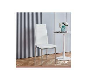 Pack de 4 Sillas Acolchadas Dining Liana con patas cromadas - Blancas