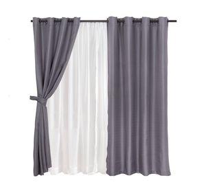 Set Cortina jqd Rustica 8pzas Argolla 140x220 Taupe
