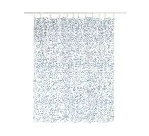 Cortina baño trazos azul 180x180 cm